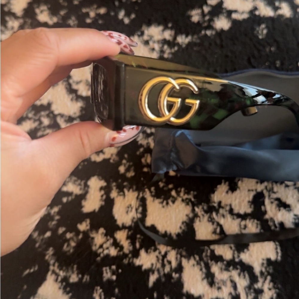 Gucci Dark Green Rectangular Sunglasses - image 3